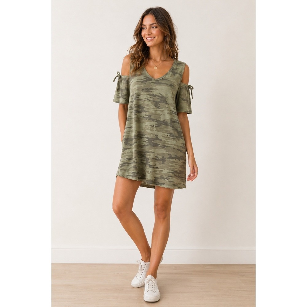 Sanctuary T-Shirt‎ Dress Women L Camo Streetwear Anthropologie